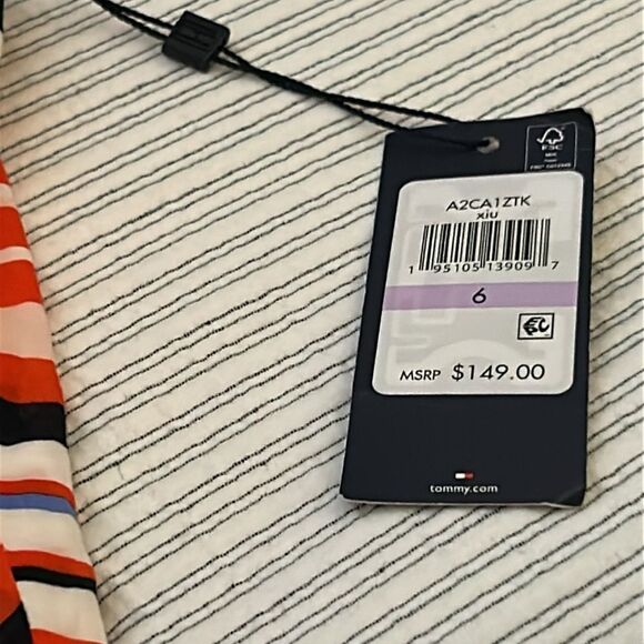 New with tags, Tommy Hilfiger striped dress Striped Sleeveless Midi Dress size 6 - Picture 5 of 7